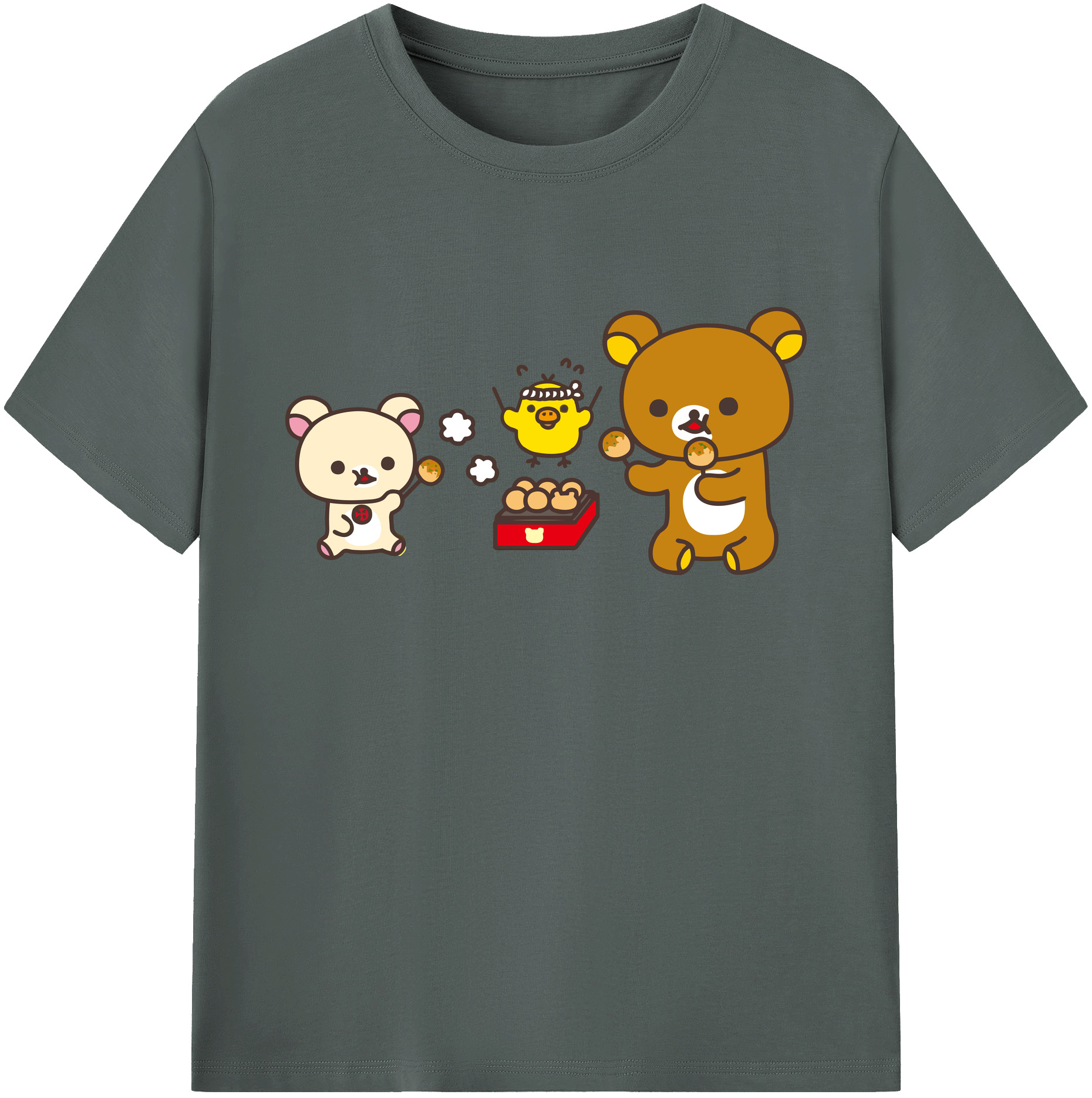（画像用） リラックマ リラックマ キイロイトリ Rilakkuma Korilakkuma Kiiroitori 綿100％ メンズ半袖Tシャツ｜肌触りやわらか＆通気性